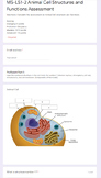 NGSS MS-LS1-2 Animal Cell Structures and Functions Distanc