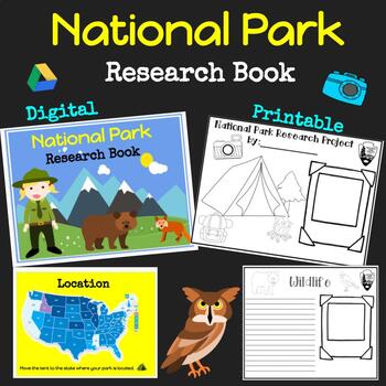 Preview of Distance Learning: National Park Research Book (Digital and Printable)