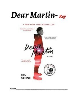 No Prep Editable Novel Guide for Dear Martin with Activities and Key