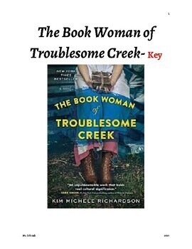 Preview of No Prep Editable Novel Guide for The Book Woman of Troublesome Creek with Key