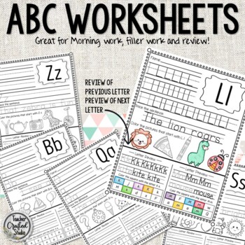 Preview of No prep ABC worksheets | Upper and Lowercase Worksheets