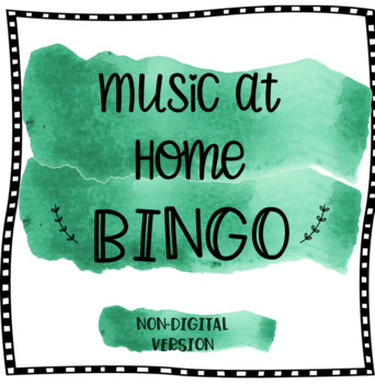 Preview of Virtual Learning: Non-Digital Music Bingo for Home Learning PK-12