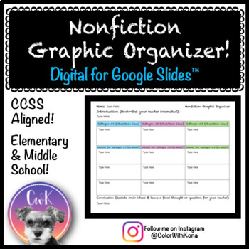 Preview of Distance Learning Nonfiction Writing Graphic Organizer for Google Slides™