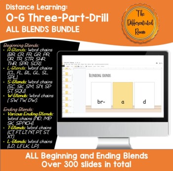 Preview of Distance Learning: OG Three Part Drill: ALL BEGINNING & ENDING BLENDS