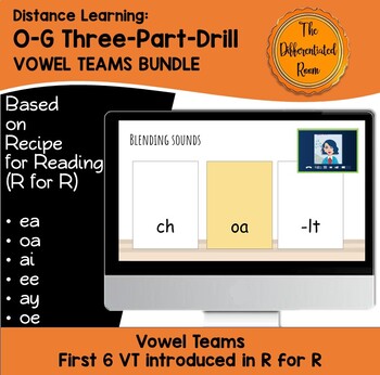 Preview of Distance Learning: OG Three Part Drill: Vowel Teams (See description) BUNDLE