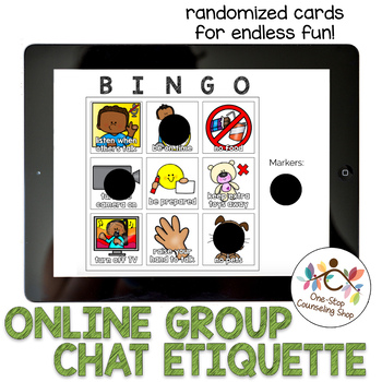 Distance Learning Online Group Chat Etiquette Bingo Tpt