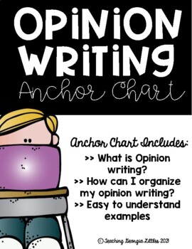 Preview of Distance Learning - Opinion Writing Anchor Chart