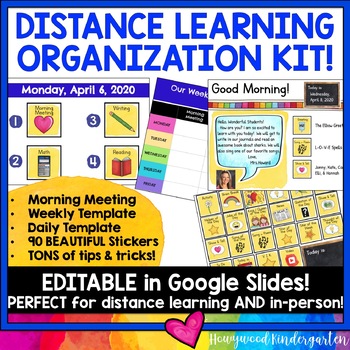 Preview of Distance Learning Organization Kit - EDITABLE Lesson & Meeting Templates