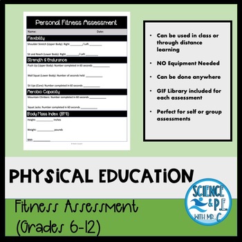Preview of FREE PE Fitness Assessment (PDF and Google Slides)