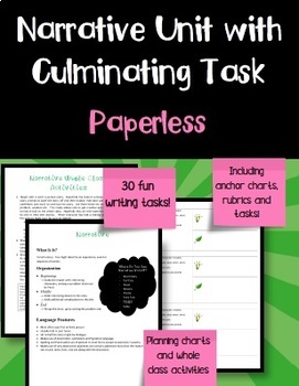 Preview of Distance Learning Paperless Narrative Writing Pack