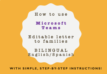 Preview of Distance Learning: Parent Letter - How to Use Microsoft Teams BILINGUAL Span/Eng