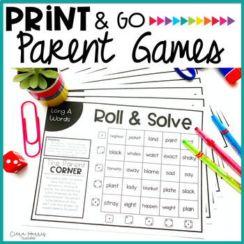 Preview of Parent Print & Go Homework Games