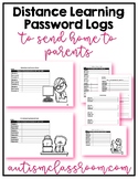 Distance Learning Password Logs To Send Home to Parents fo