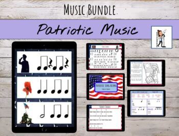 Preview of Patriotic Songs & Activities Bundle for Memorial Day / Veteran's Day  (20% off!)