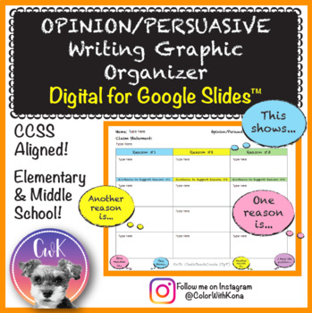 Preview of Distance Learning Persuasive/Opinion Writing Graphic Organizer Google Slides™