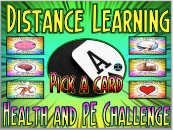 Preview of Distance Learning Pick a Card Health and PE Challenge (Individual Bundles)