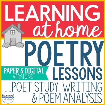 Preview of Distance Learning Poetry Activities - Poem Analysis, Poet Study, Poetry Writing