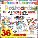 Distance Learning Postcards- 36 Printable and Digital Postcards