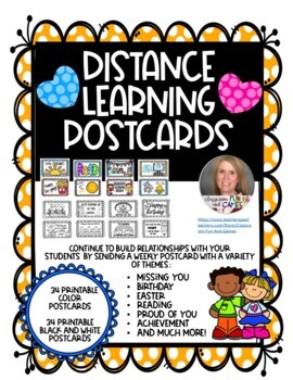 Preview of Distance Learning Postcards