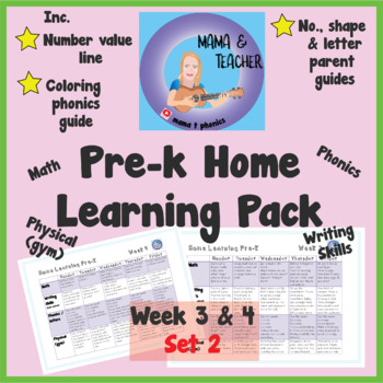 Preview of Distance Learning Pre-K full two week learning schedule with guides - Part 2