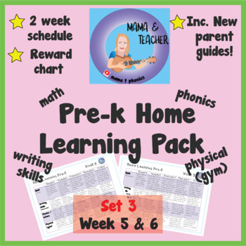 Preview of Distance Learning Pre-K full two week learning schedule with guides - Part 3