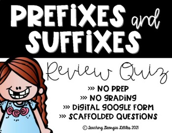Preview of Distance Learning Prefix and Suffix Review Quiz - Digital Only