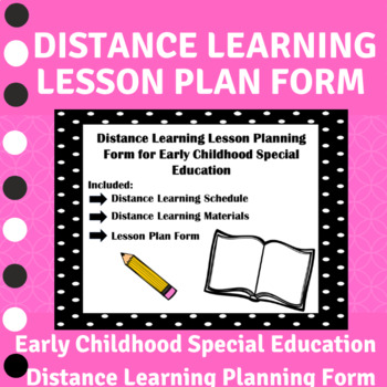 Preview of Distance Learning Preschool Special Education Lesson Planning Form For Teachers