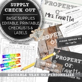 Distance Learning Printable Supply Labels and General Chec