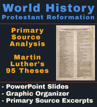 Preview of Distance Learning Protestant Reformation: Martin Luther 95 Theses-Primary Source