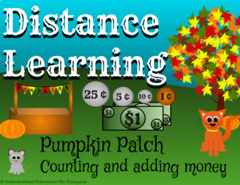 Preview of Distance Learning Pumpkin Patch Counting Money Drag and Drop