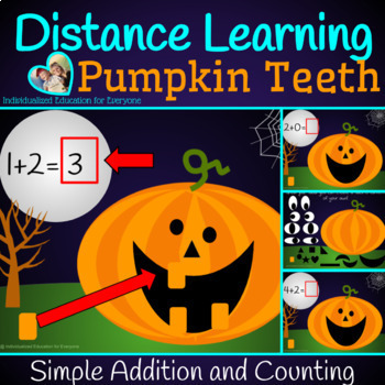 Preview of Distance Learning Pumpkin Teeth Addition Halloween 