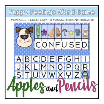 Preview of Distance Learning - Puppy Feelings (Hidden Word) Game - Google Slides
