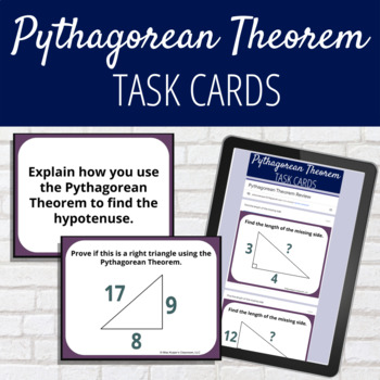 Preview of Pythagorean Theorem Task Cards