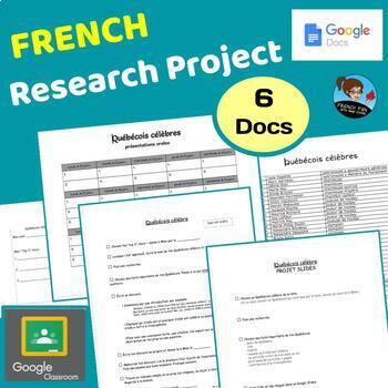 Preview of Distance Learning - Québécois célèbre Research Project [FRENCH] Google Classroom