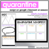 Distance Learning | Quarantine Writing Prompts and Activit