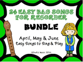 RECORDERS 24 Easy Recorder BAG Songs BUNDLE #2