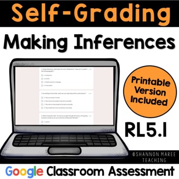 Preview of RL5.1 Making Inferences Self-Grading Quiz [DIGITAL + PRINTABLE]