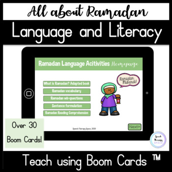 Preview of Distance Learning Ramadan Language and Literacy Boom Cards
