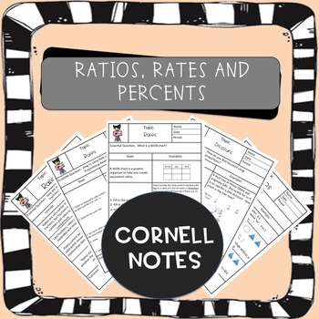 Preview of Distance Learning: Rates Ratios Percents Cornell Notes (AVID) 