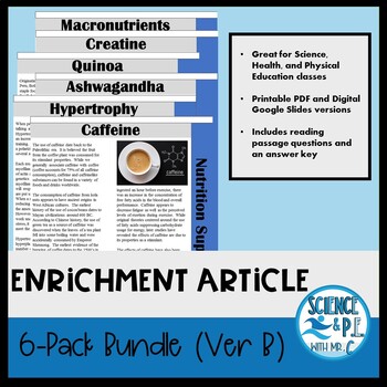 Preview of Biology Warm Up: 6Pack Reading Article Bundle B (Google Slides and PDF)