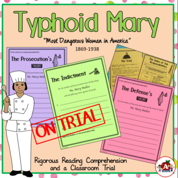 Preview of Fun Reading Comprehension Activities Mock Trial Typhoid Mary Grades 5 6 7