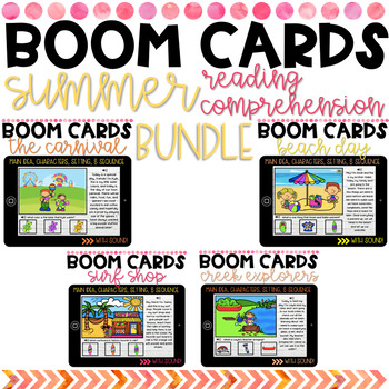 Preview of Distance Learning | Reading Comprehension BOOM Cards | Summer Reading