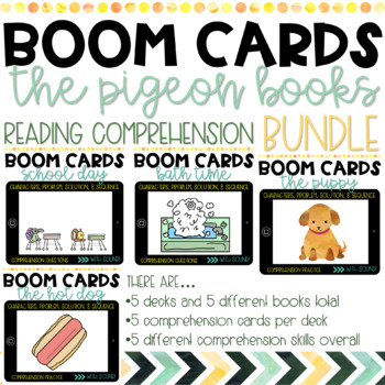Preview of Distance Learning | Reading Comprehension BOOM Cards| The Pigeon Book Bundle