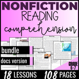 Nonfiction Reading Comprehension Passages & Questions Bundle 6th-7th Grade DOCS