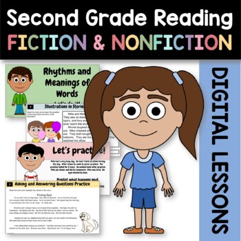 Preview of Second Grade Reading Bundle | Google Slides | 30% off  | Literacy Skills Review