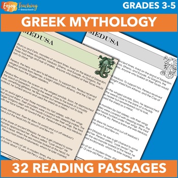 Preview of 32 Greek Mythology Characters Stories - Printable & eBook Reading Passages