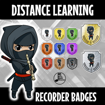 Preview of Distance Learning Recorder Karate Belts - Digital Badges