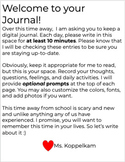 Distance Learning - SEL Personal Journals with Prompts thr