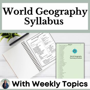 Preview of World Geography Syllabus and Weekly Topic Editable Planning Tool