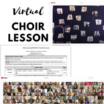 Preview of Distance Learning SUB Plan: Virtual Choir Lesson Part 1